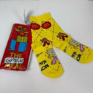 McDonalds 2025 Grinch Meal Socks Yellow Pair Brand New